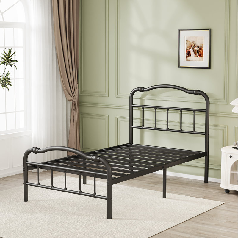 Winston Porter Rinalds Metal Open-Frame Bed & Reviews | Wayfair
